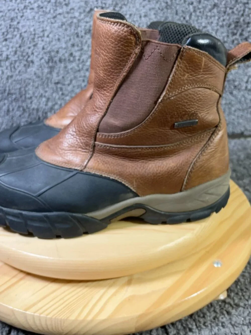 Cabelas Duck Boots Men Sz 12 Extra Wide Waterproof Brown Leather Outdoor Hunting